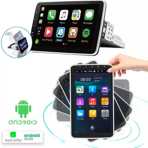 Central Multimídia Universal | Tela Rotativa e Flutuante Carplay Android Wifi (PARA QUALQUER CARRO)