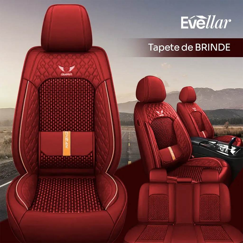 Kit Capa Banco de Carro Completo em Couro Legítimo Italian + BRINDE: Kit Tapete Completo